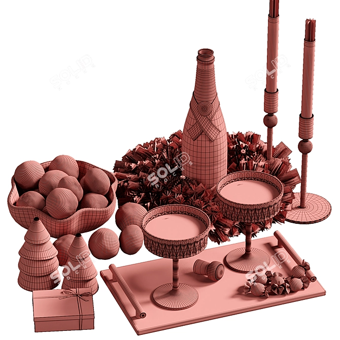 Festive Decor Set Smooth Finish 3D model image 3