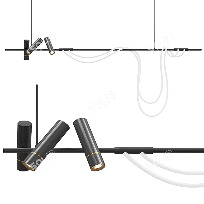 Sleek Clemens Linear Lighting 3D model image 2