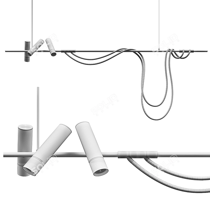 Sleek Clemens Linear Lighting 3D model image 4