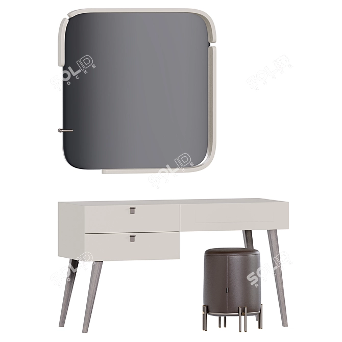 Elegant Pearl Dressing Table 3D model image 1