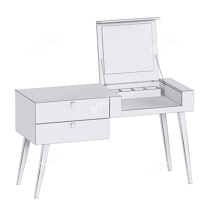 Elegant Pearl Dressing Table 3D model image 4