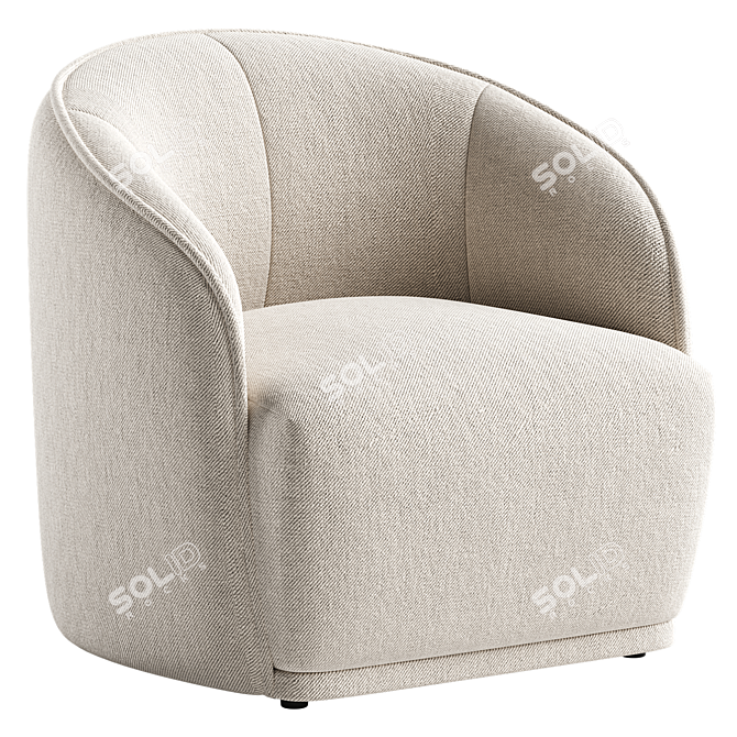 Modern White Boucle Chair Model 3D model image 1