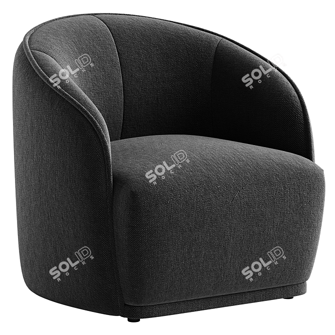 Modern White Boucle Chair Model 3D model image 3