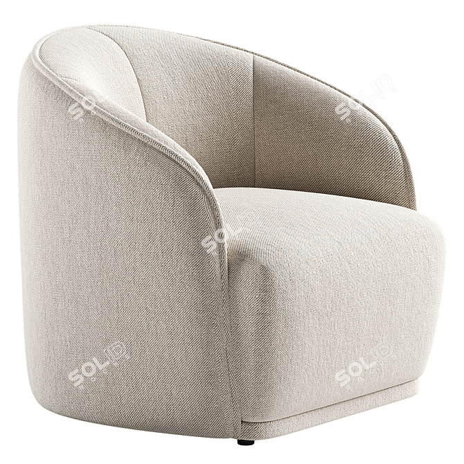 Modern White Boucle Chair Model 3D model image 4