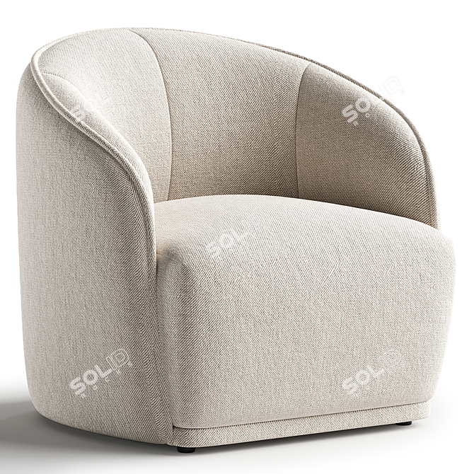 Modern White Boucle Chair Model 3D model image 8
