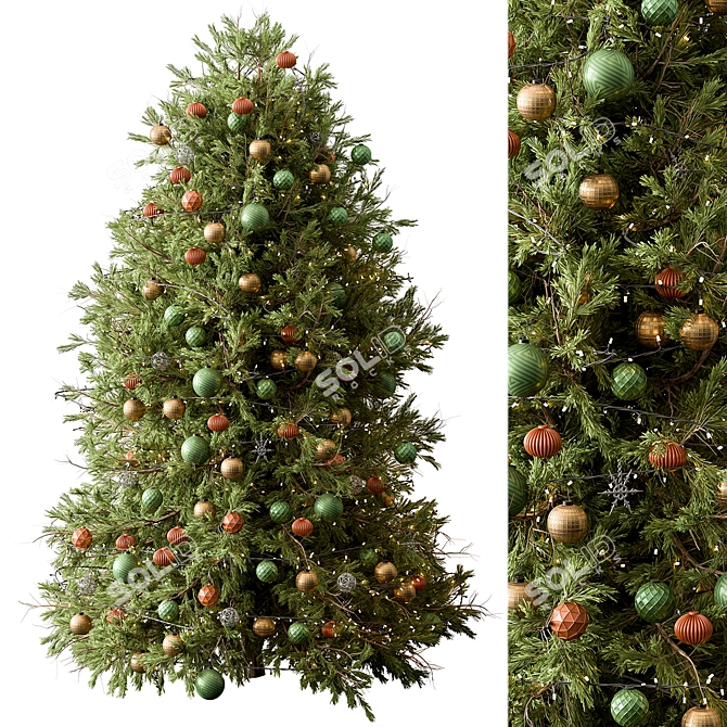 Festive Christmas Tree Set 68 3D model image 1