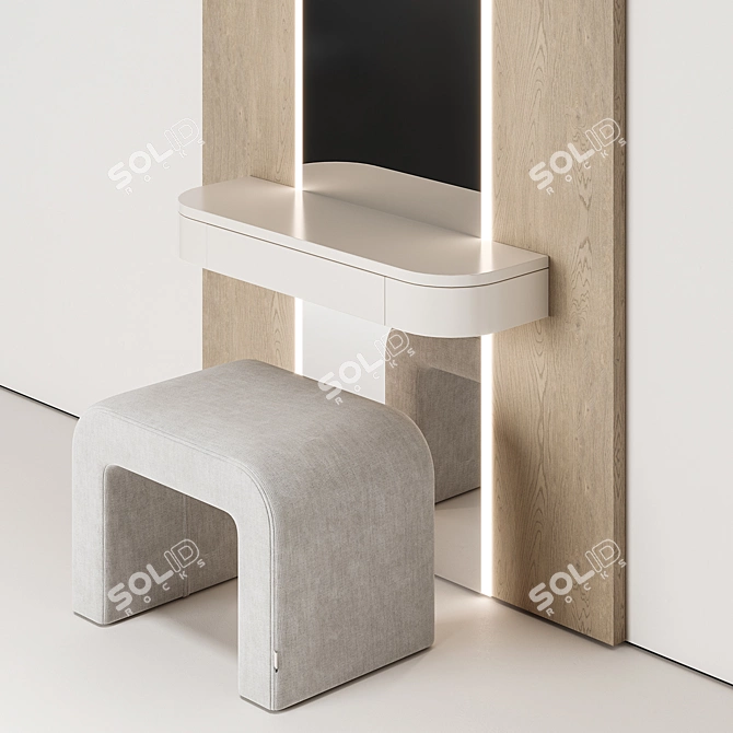 NG4 Vanity Table with Mirror 3D model image 2