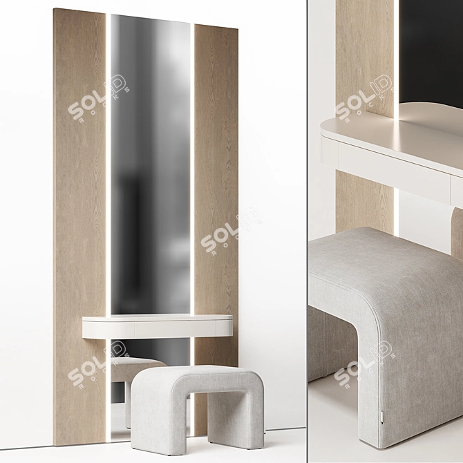 NG4 Vanity Table with Mirror 3D model image 4