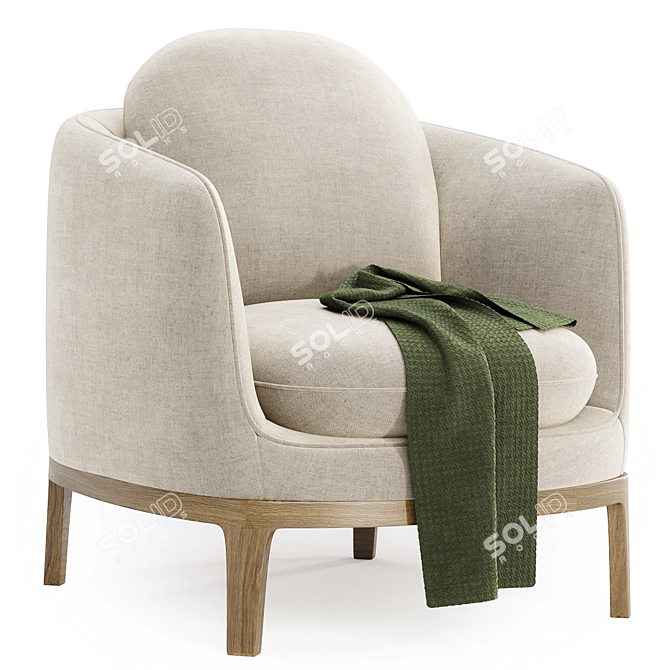 Bilbao Timber Lounge Chair 3D model image 1