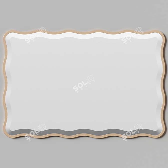 Scalloped Gold Wall Mirror 3D model image 3