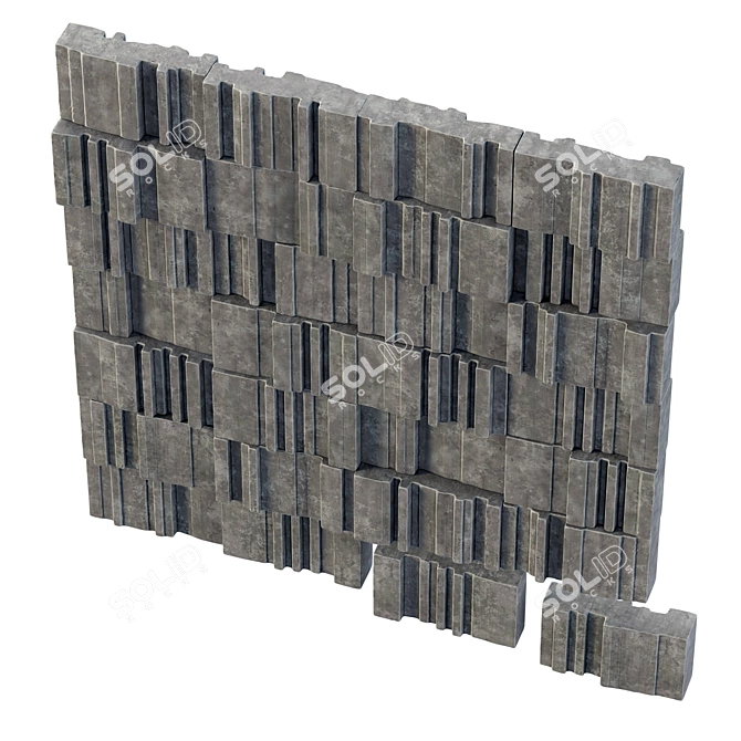 Geometric Stone Decor Set 3D model image 4