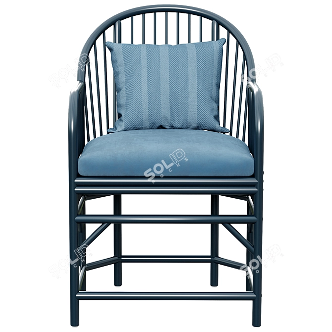 Elegant Rattan Pavilion Chair 3D model image 3