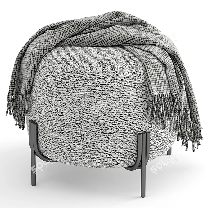 Flik Grey Ottoman Pouf 3D model image 2