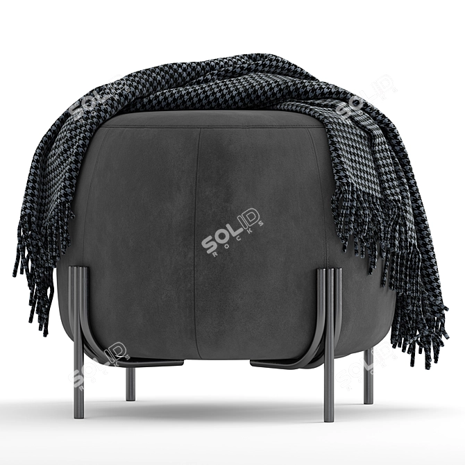 Flik Grey Ottoman Pouf 3D model image 3