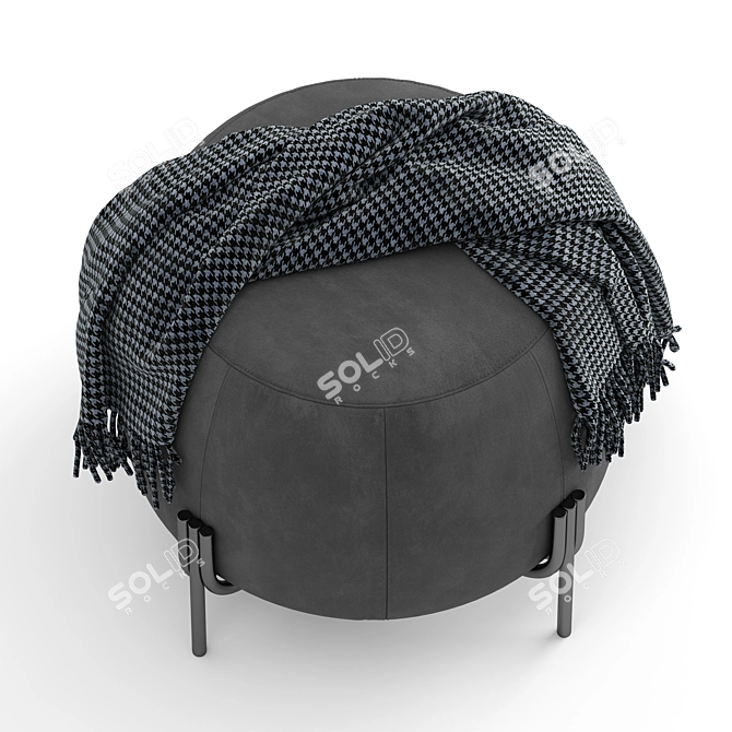 Flik Grey Ottoman Pouf 3D model image 4