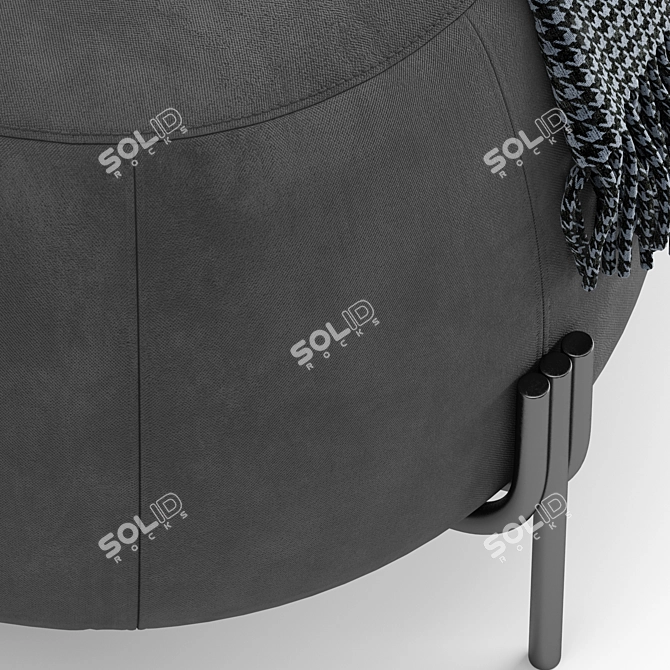 Flik Grey Ottoman Pouf 3D model image 7