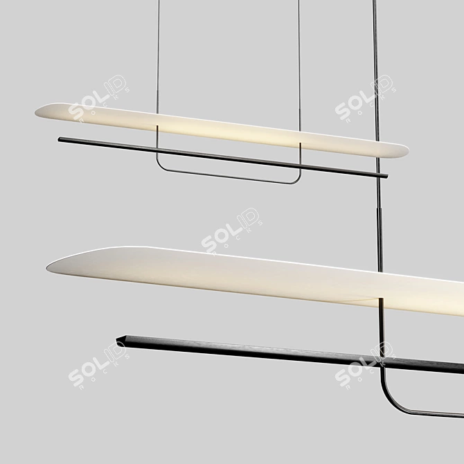 Sleek Aluminum LED Pendant Light 3D model image 1