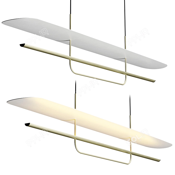 Sleek Aluminum LED Pendant Light 3D model image 2