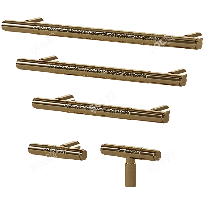 Elegant Brass Meraki Handles 3D model image 1