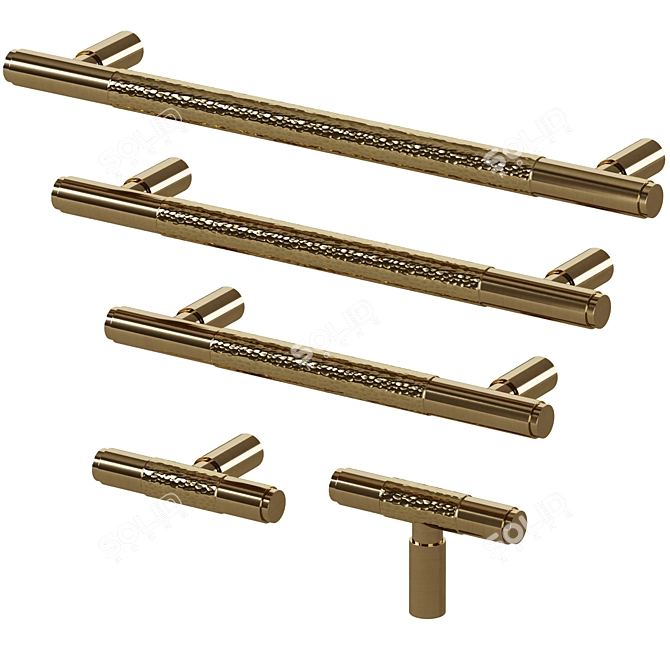 Elegant Brass Meraki Handles 3D model image 4