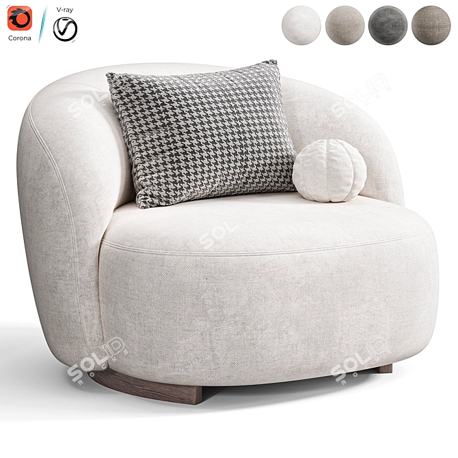 Elegant Aralia Armchair by Diotti 3D model image 1