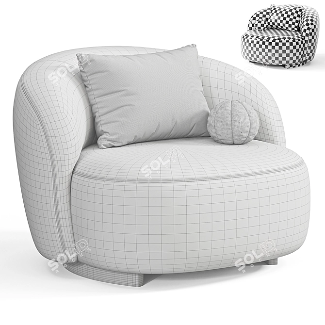 Elegant Aralia Armchair by Diotti 3D model image 7