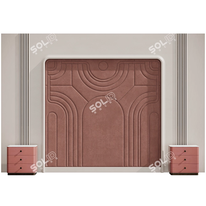 Modern Headboard Set 3D model image 2