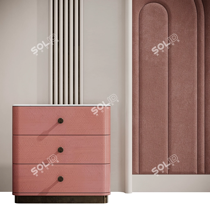 Modern Headboard Set 3D model image 6