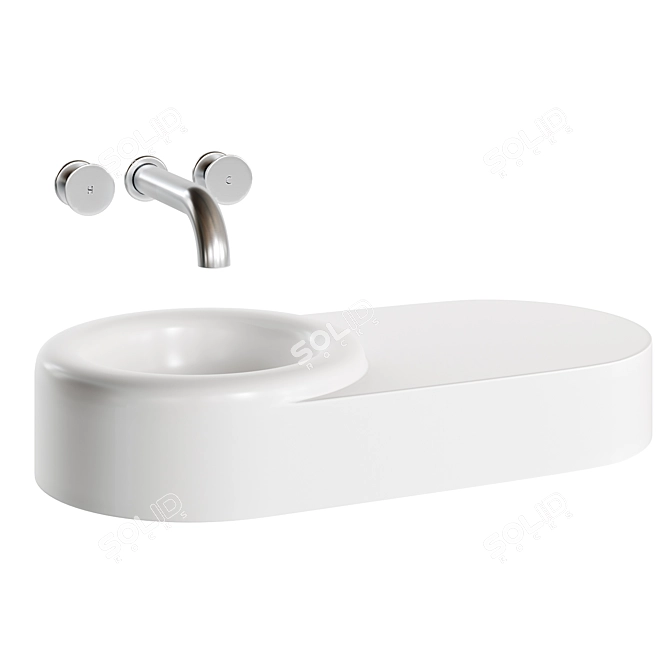 Vitra Liquid Washbasin Set 3D model image 1