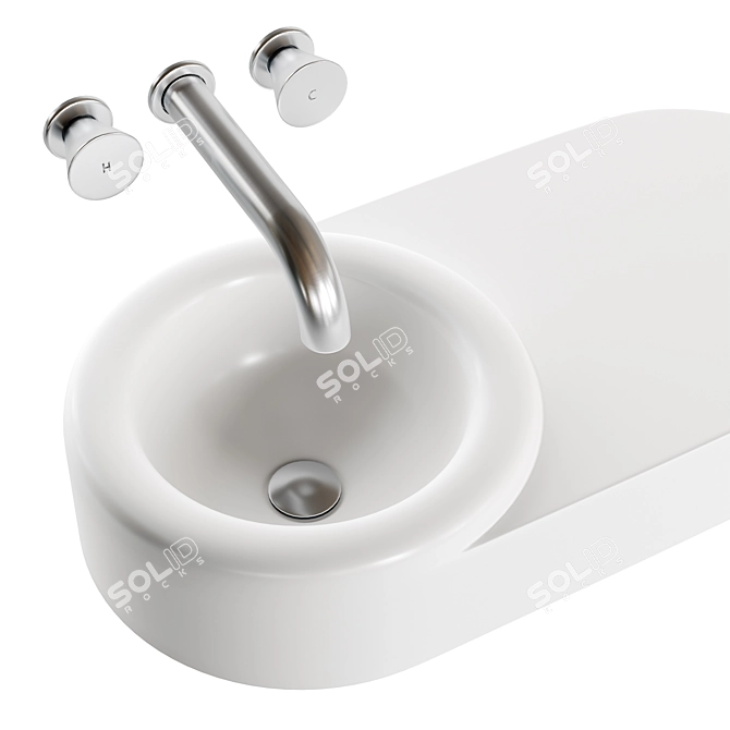 Vitra Liquid Washbasin Set 3D model image 2