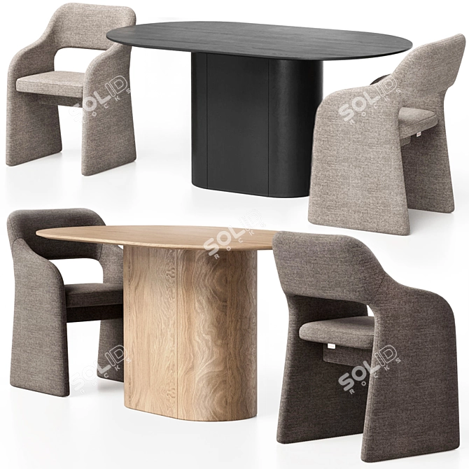 Modular Dining Set in Varied Colors 3D model image 26