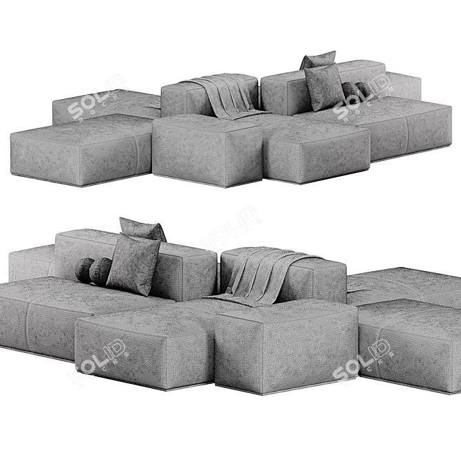 Davis Modular Sofa by Amura 3D model image 4