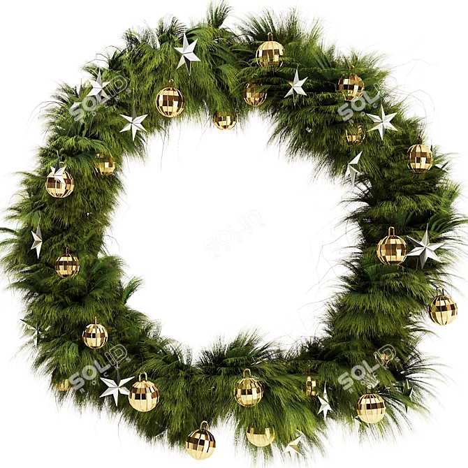 Christmas Wreath Set 2016 3D model image 1