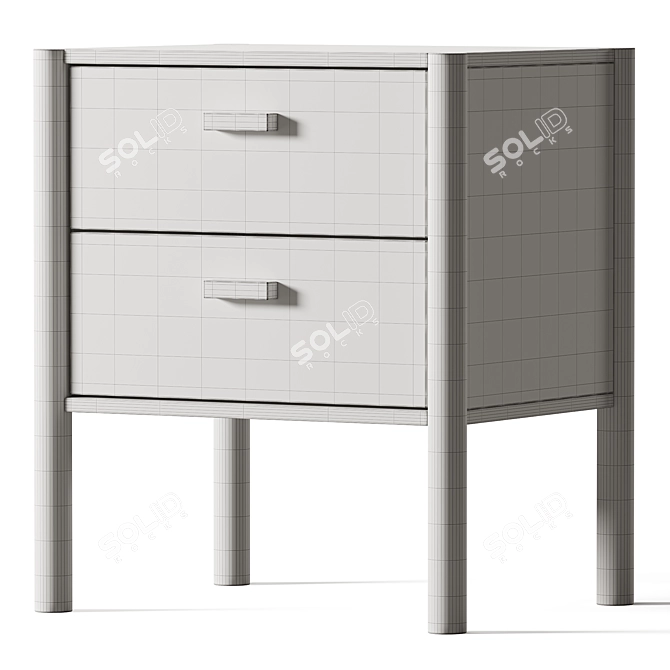 Elegant Axel Timber Bedside Table 3D model image 2