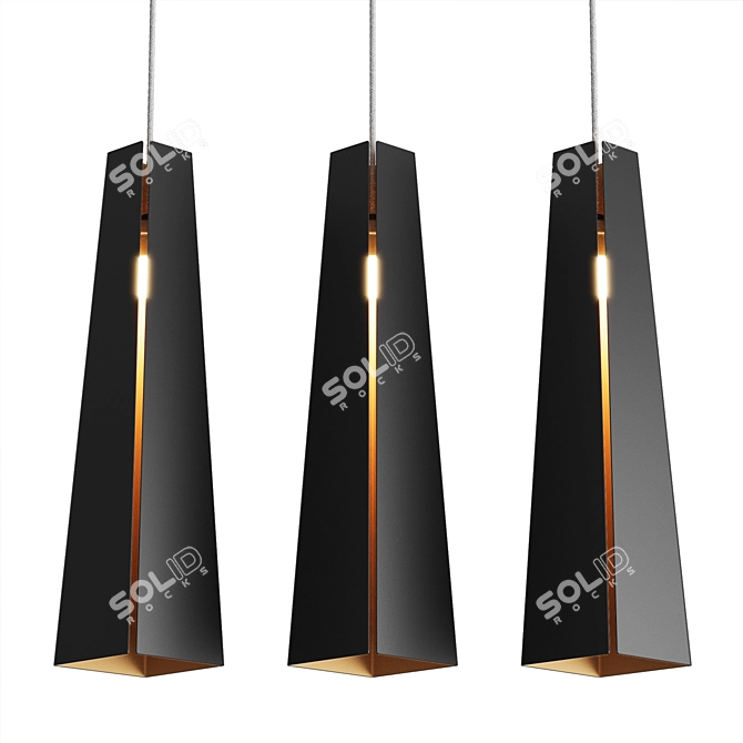 Pluma LED Aluminum Pendant Light 3D model image 2