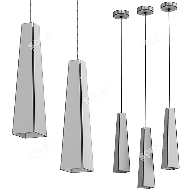 Pluma LED Aluminum Pendant Light 3D model image 4