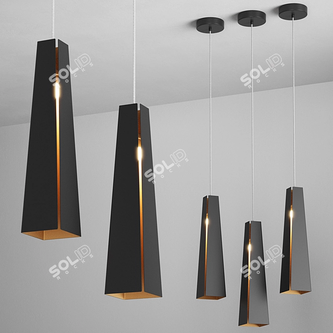 Pluma LED Aluminum Pendant Light 3D model image 5