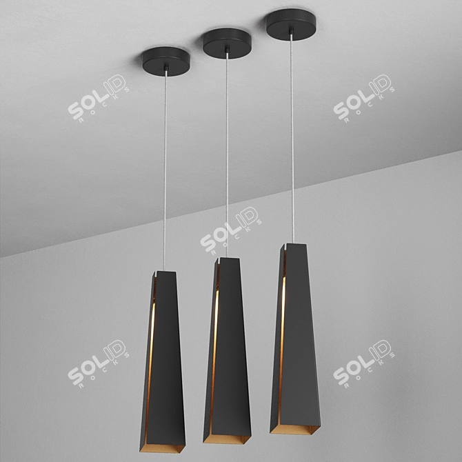 Pluma LED Aluminum Pendant Light 3D model image 7