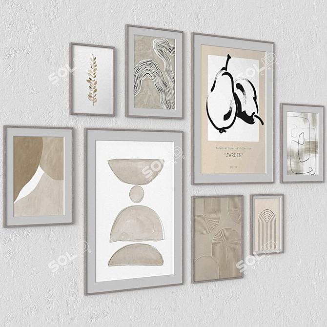 Wall Art Set with Frames 3D model image 3