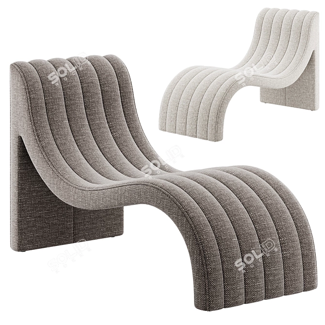 Meridian Furniture Upholstered Chaise Lounge 3D model image 1