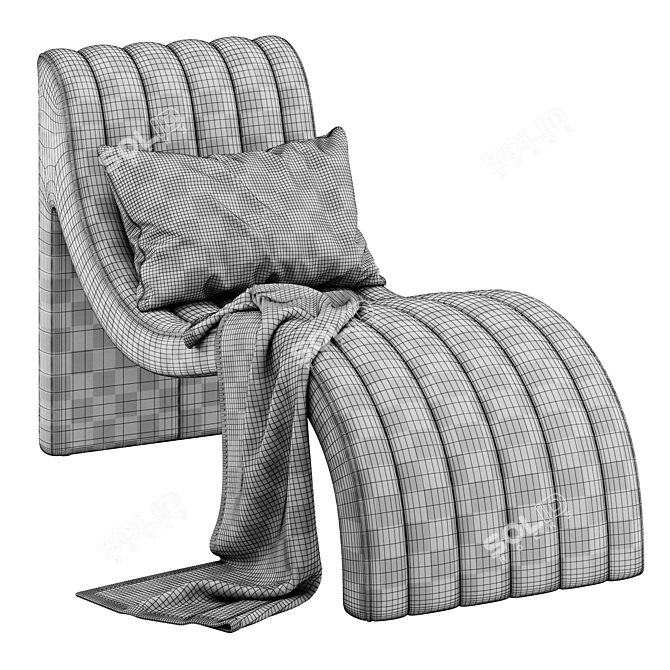 Meridian Furniture Upholstered Chaise Lounge 3D model image 4