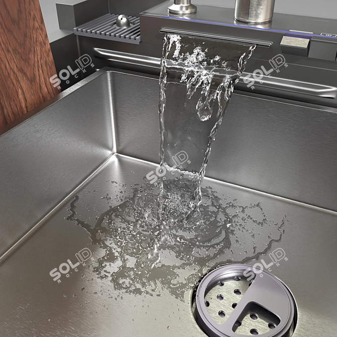 Digital Waterfall Luxury Kitchen Sink 3D model image 4