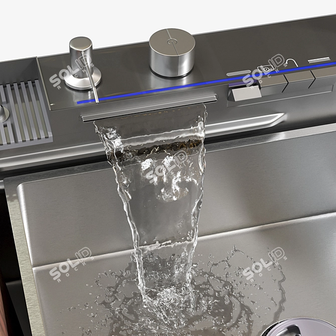 Digital Waterfall Luxury Kitchen Sink 3D model image 7