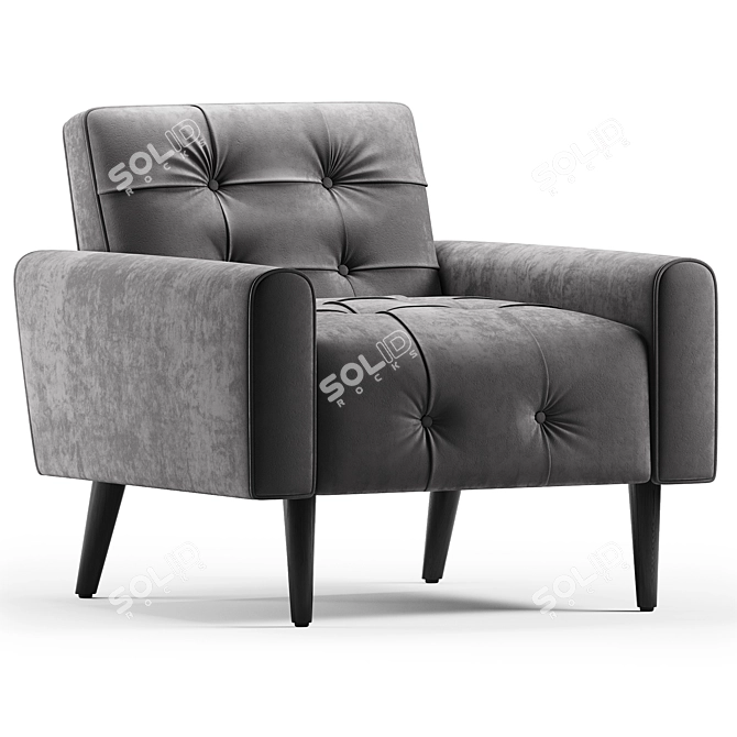 Luxury Delve Velvet Armchair - 2017 3D model image 1