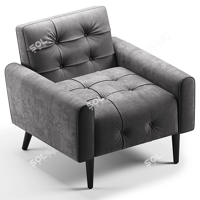 Luxury Delve Velvet Armchair - 2017 3D model image 4