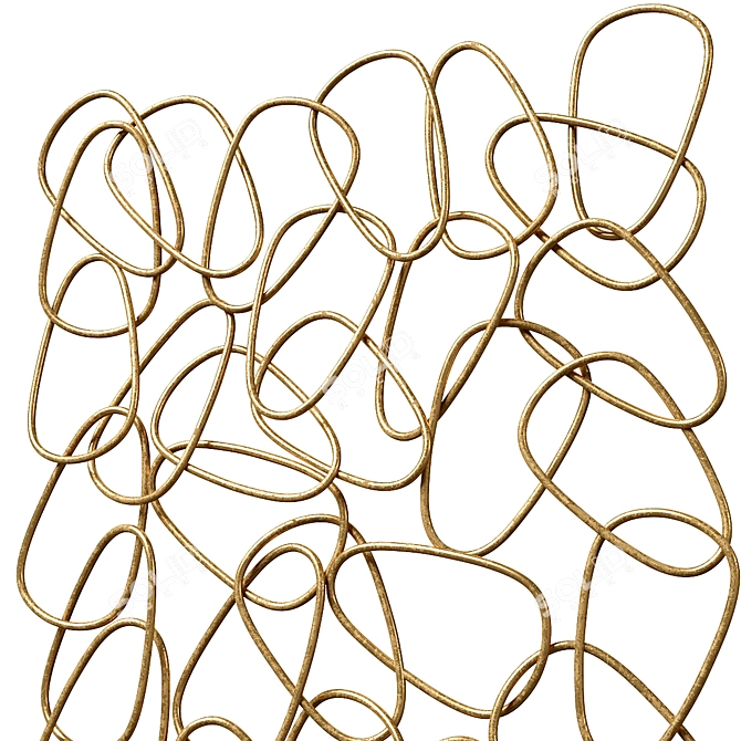 Modern Metal Loop Wall Decor 3D model image 3