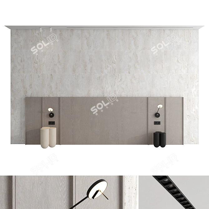 Luxury 3D Wall Panel Set 3D model image 1