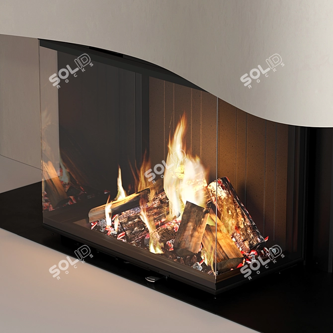 Modern Fireplace Wall Decor Set 3D model image 3