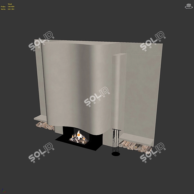 Modern Fireplace Wall Decor Set 3D model image 7