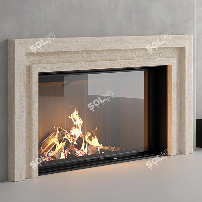 Modern Fireplace Wall Set 3D 3D model image 3